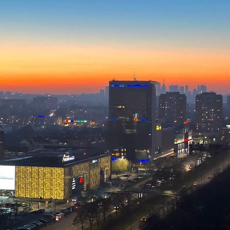 Apartament Skyscrapper Z Widokiem Na Panorame Warszawy Varšava Exteriér fotografie