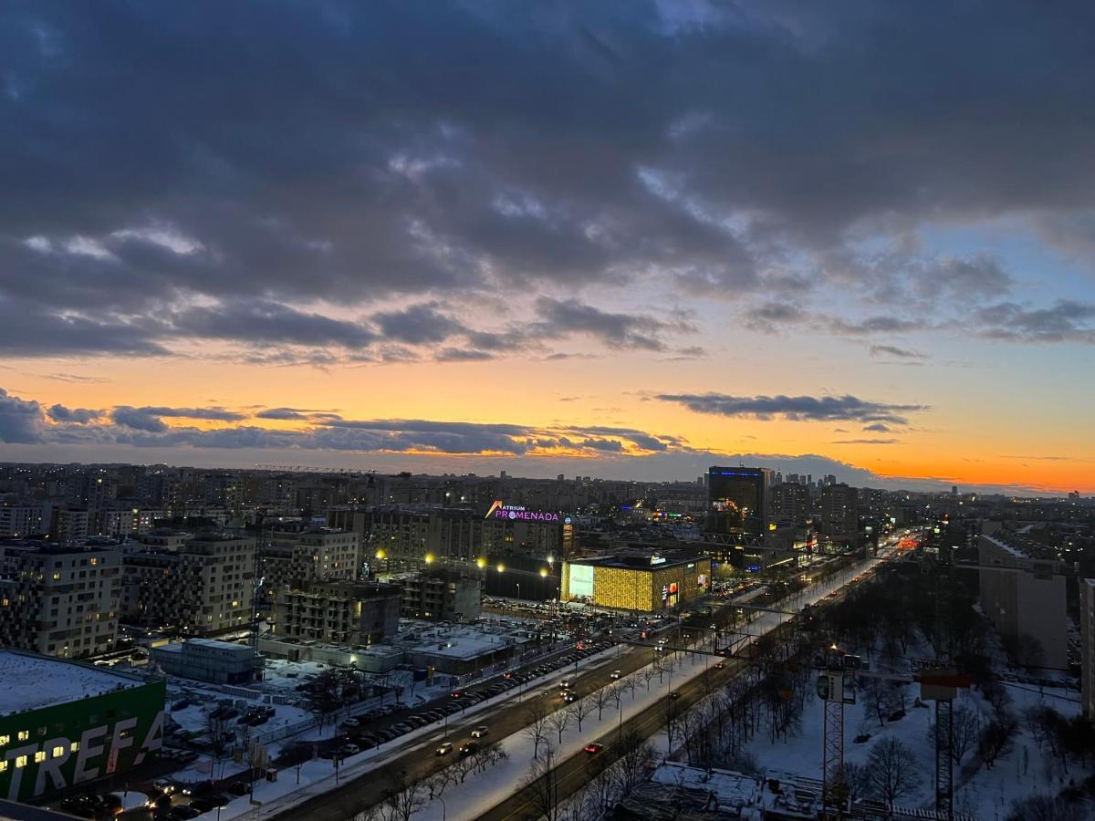 Apartament Skyscrapper Z Widokiem Na Panorame Warszawy Varšava Exteriér fotografie
